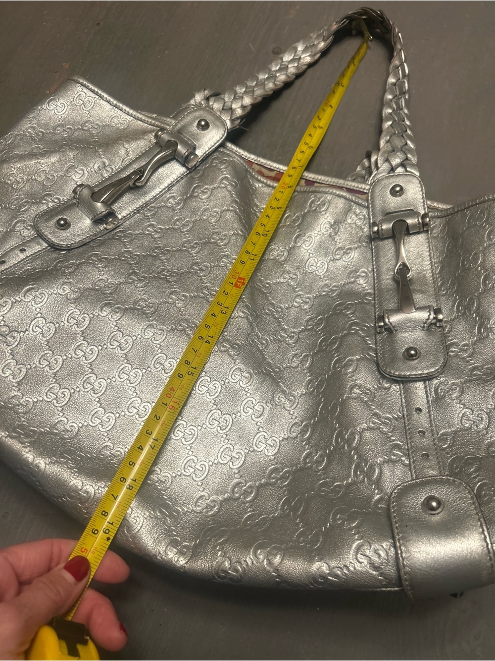 Y2K Large Stunning horse bit embellished monogram embossed leather